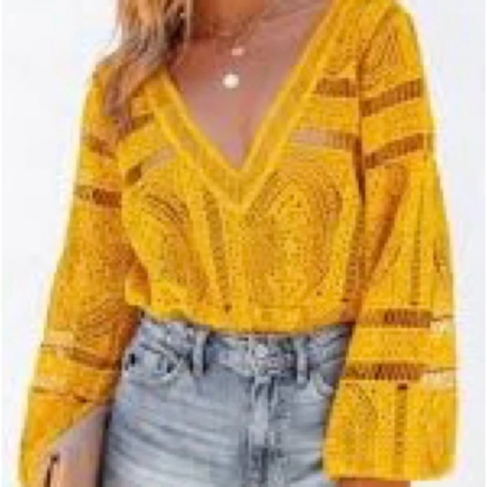 Jen’s Pirate Booty Yellow Gold Crochet Knit Bodysuit